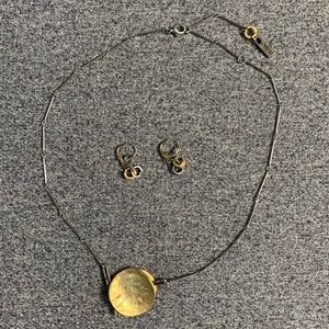 Necklace and earrings.